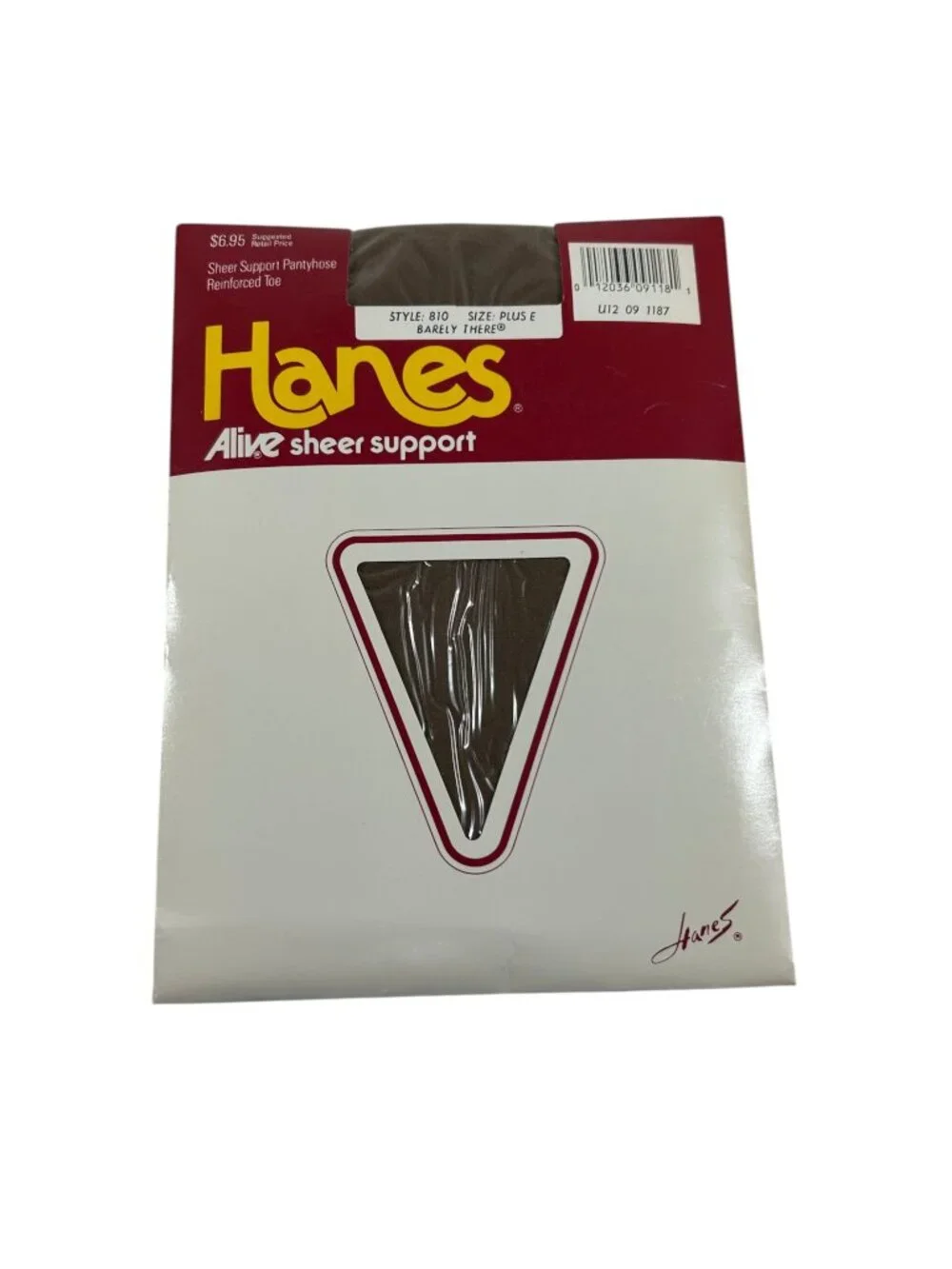 Hanes Alive Sheer Support Pantyhose Reinforced Toe Barely There Plus E 810 Hose